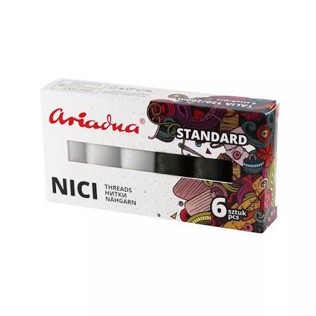 Набор ниток Ariadna Standart White&Black TALIA 120 (6x200м)